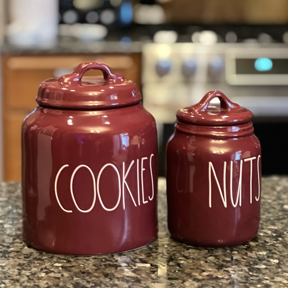 CLEARANCE❗️Rae Dunn Farmhouse COOKIES & NUTS Canister Set
